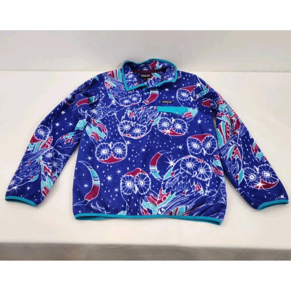Patagonia Synchilla Fleece Pullover Women’s Medium Owl Harvest Moon Snap